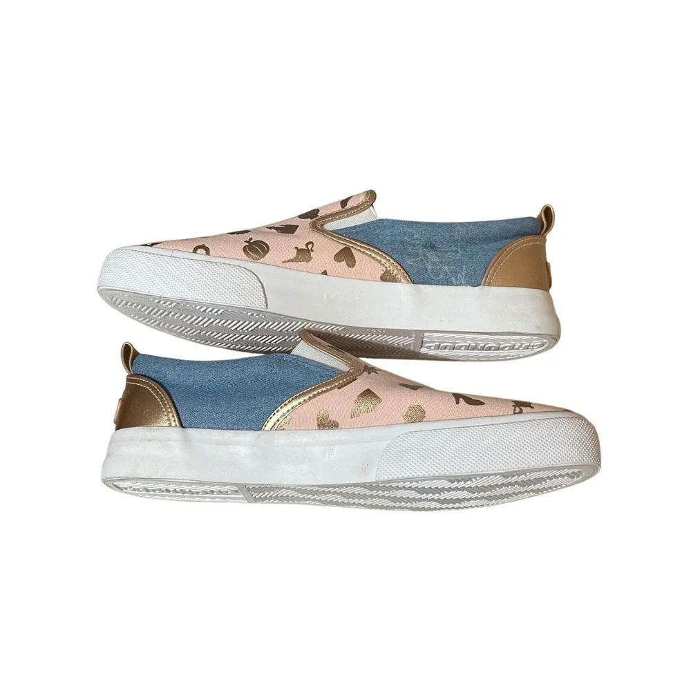 Disney Princess Ground Up Slip On Sneakers Womens Cinderella Pink Blue Size‎ 8